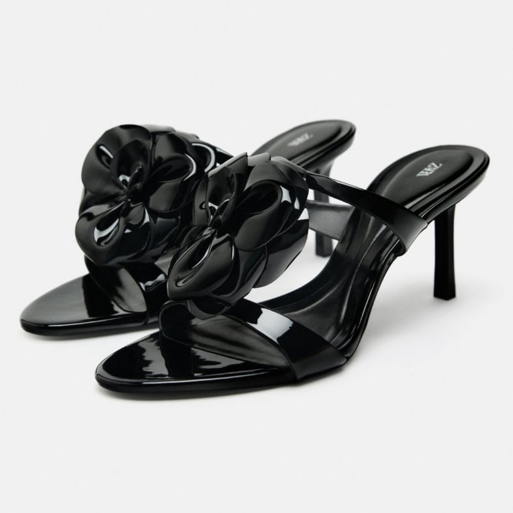 Zara NWT Floral High Heel Sandals